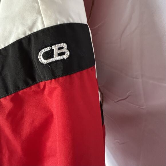 Vintage CB Sports Thinsulate Jacket Mens medium Full Zip/Button -Red Black White - Picture 5 of 15